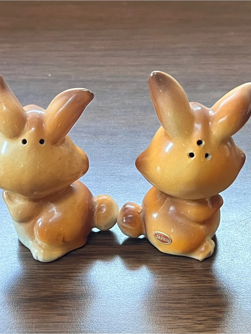 Vintage Ceramic Rabbit Salt and Pepper Shakers - Made in Japan